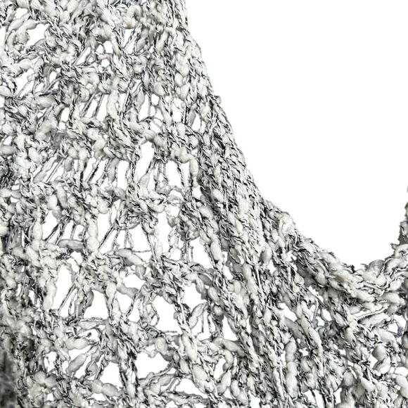 POL open weave, oversized crew neck, cropped sleeveless sweater, women's size S - Picture 8 of 9